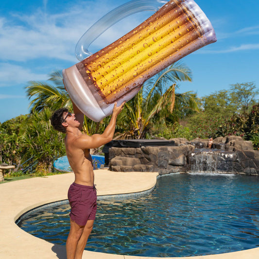 Inflatable Giant Beer Mug Pool Raft RealPrint Pool Raft 68" x 46"
