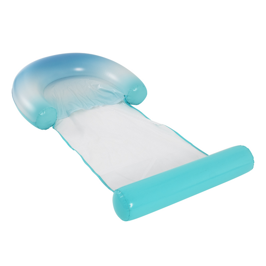 Deluxe Mesh Sun Chair with Footrest - Blue Ombre