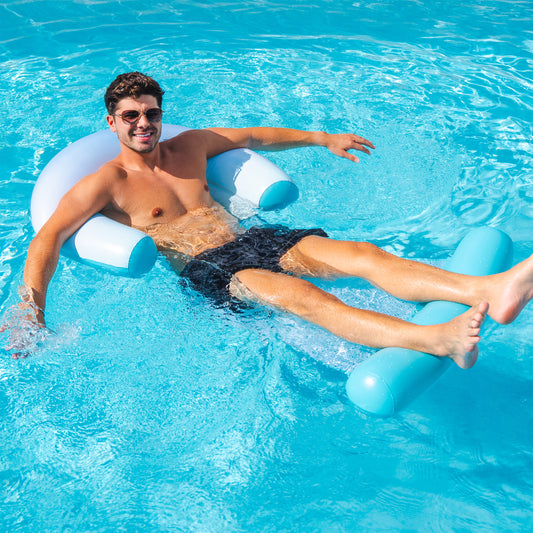 Deluxe Mesh Sun Chair with Footrest - Blue Ombre