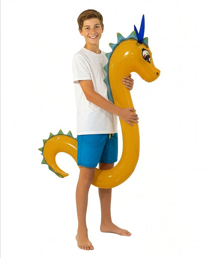 Dragon Ride-On Super Noodle Inflatable Pool Float, Golden Dragon Design
