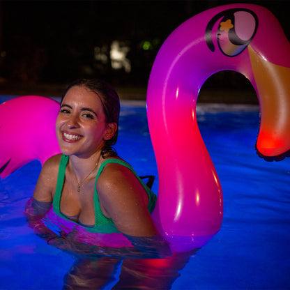 Illuminated Flamingo Ride-On Noodle