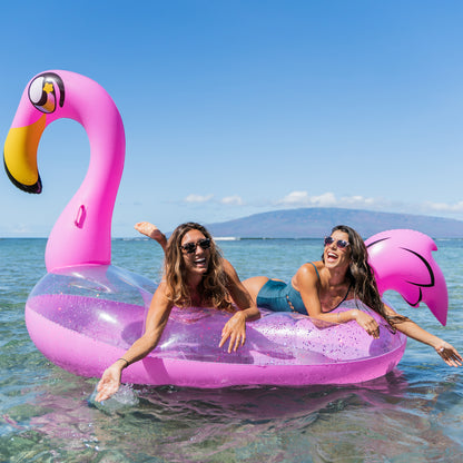 Gigantic Glitter Flamingo Pool Float – by PoolCandy