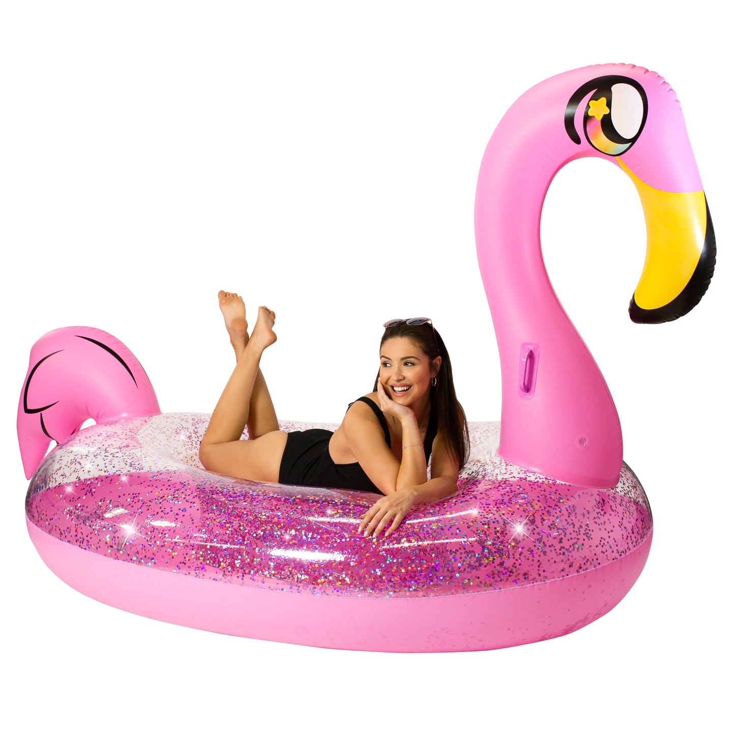Gigantic Glitter Flamingo Pool Float – by PoolCandy