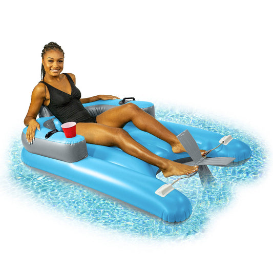 Pedal Runner Inflatable Foot Powered Deluxe Pool Lounger