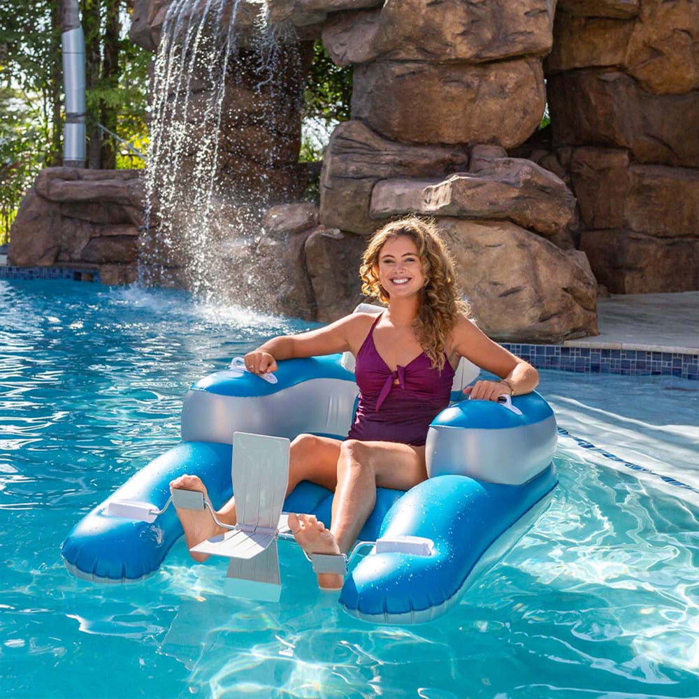Pedal Runner Inflatable Foot Powered Deluxe Pool Lounger