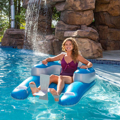 Pedal Runner Inflatable Foot Powered Deluxe Pool Lounger