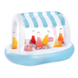 Floating Buffet Bar with Canopy - Blue & White Cabana Stripes