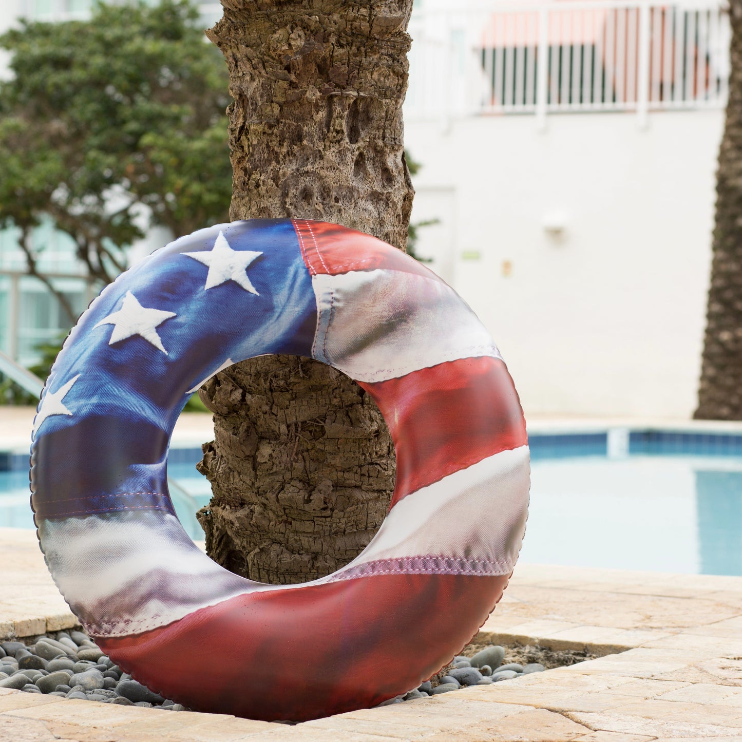 Inflatable American Flag Pool Tube Stars & Stripes 36 Inch