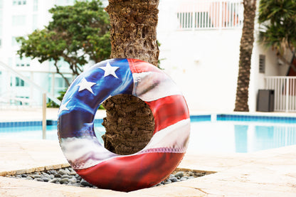 Inflatable American Flag Pool Tube Stars & Stripes 36 Inch
