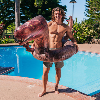 PoolCandy T-Rex Dinosaur Pool Float – 40” RealPrint® Edition – Fierce Fun