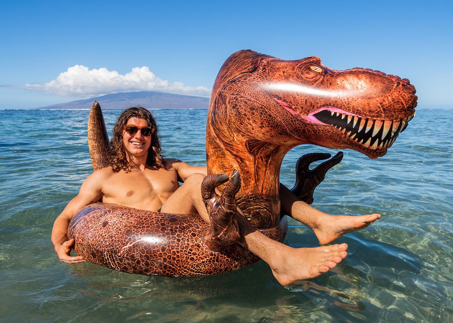 Inflatable T-Rex Dinosaur Beach Pool Float