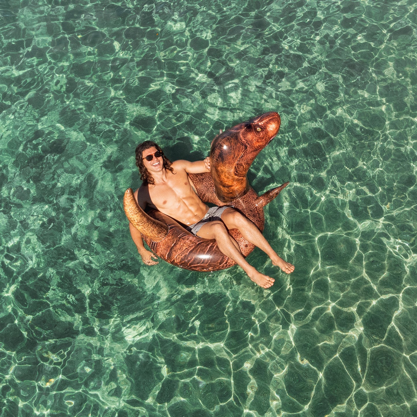 PoolCandy T-Rex Dinosaur Pool Float – 42” RealPrint® Edition - The Original King of the Pool