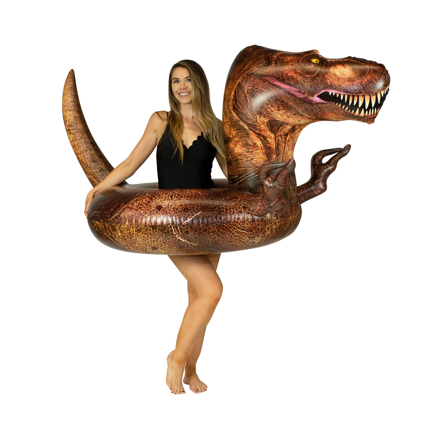 PoolCandy T-Rex Dinosaur Pool Float – Jumbo 48” RealPrint® Edition – The Ultimate Apex Float