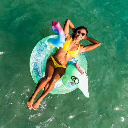 Seahorse Inflatable Pool Tube 40" Glitter PoolCandy