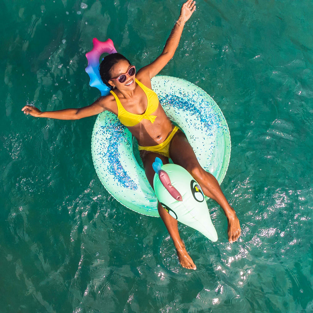 Seahorse Inflatable Pool Tube 40" Glitter PoolCandy