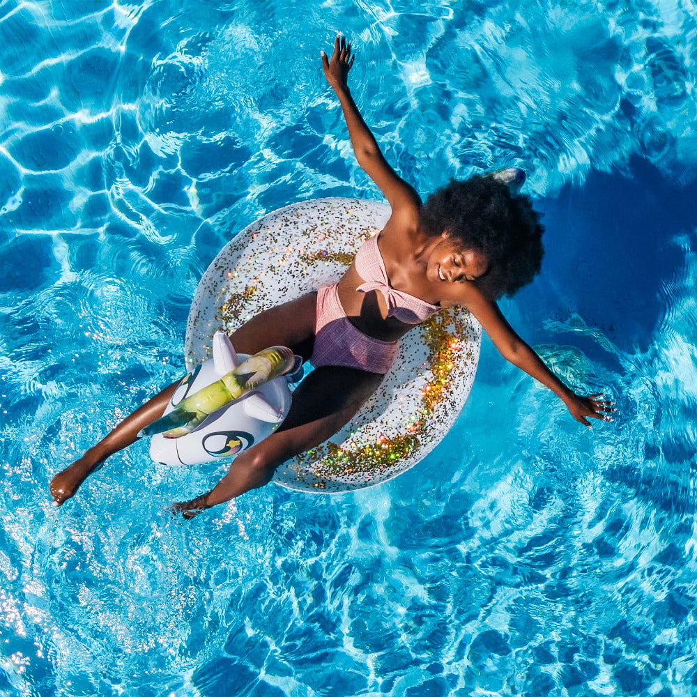 Unicorn 40" Inflatable Pool Tube with Glitter