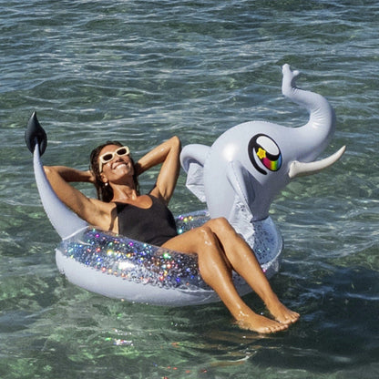 Glitter Inflatable Elephant - Large 42" Pool & Beach Tube