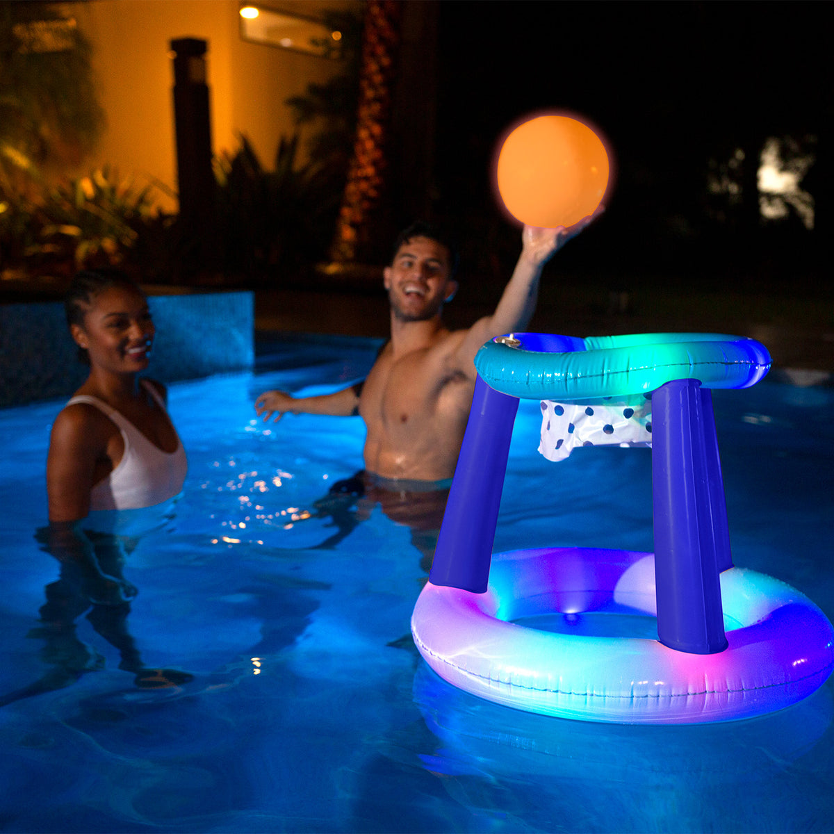 Illuminated Floating LED Basketball Set