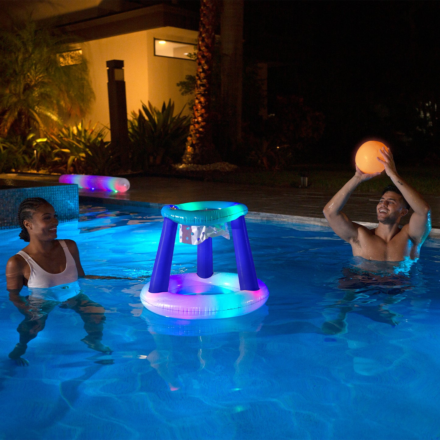 Illuminated Floating LED Basketball Set