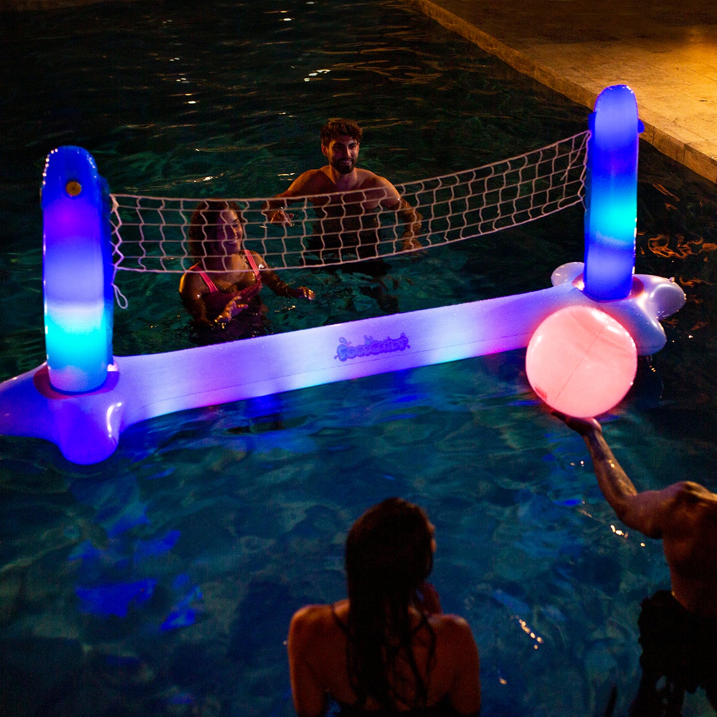 Illuminated LED Floating Volleyball Set
