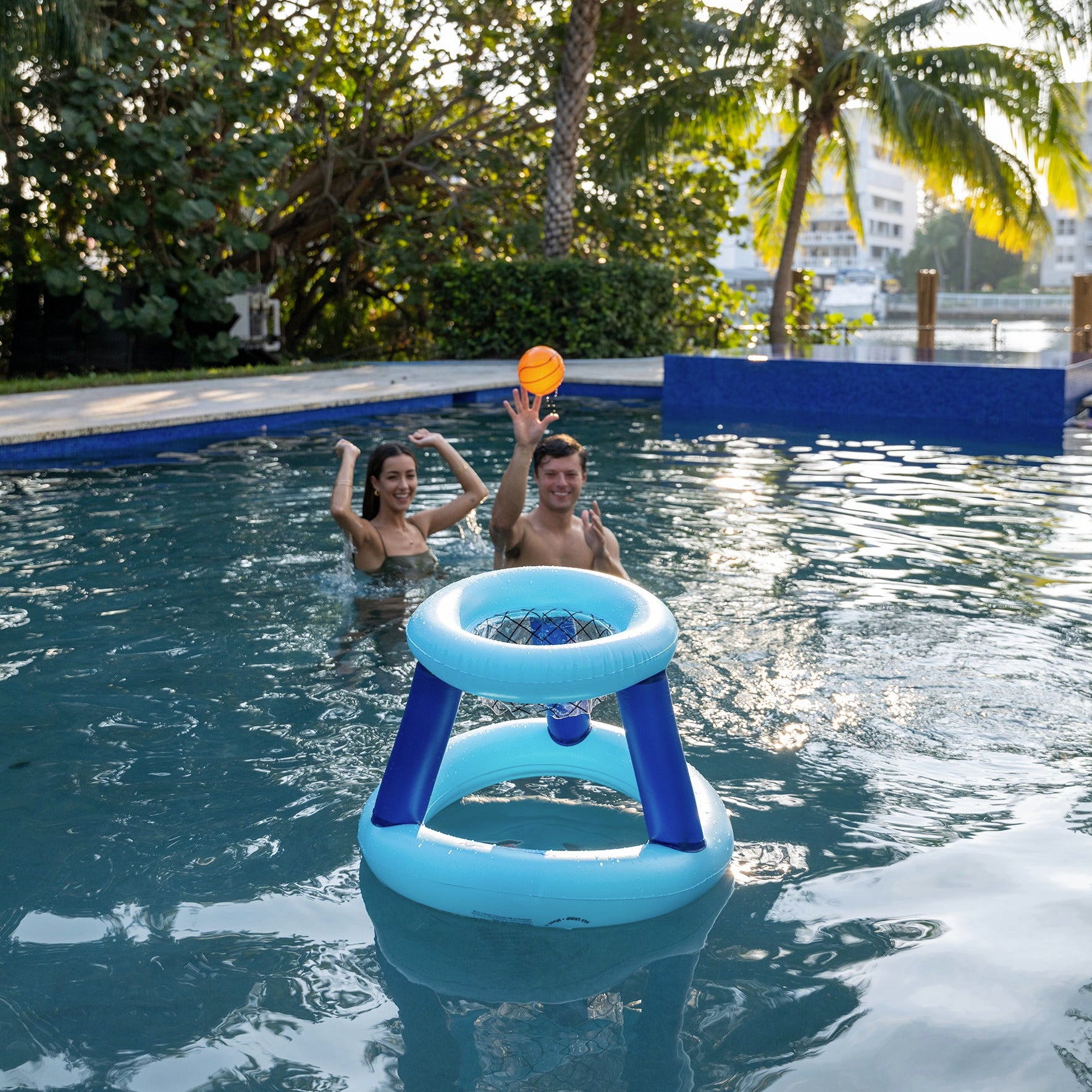 PoolCandy Jumbo Floating Basketball Set