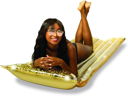 SplashParty Pillow Raft with Glitter - Gold Glitter