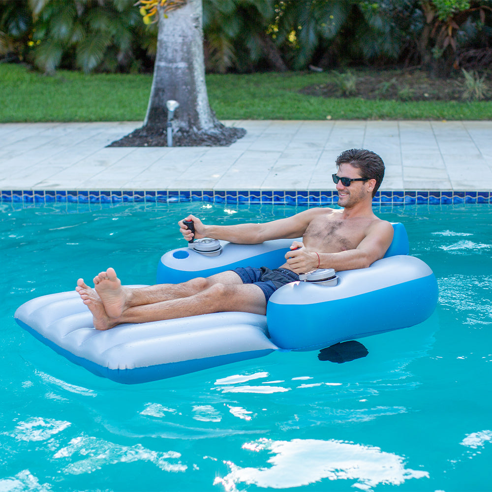 Splash Runner Motorized Pool Lounger Dual Motor powered float.