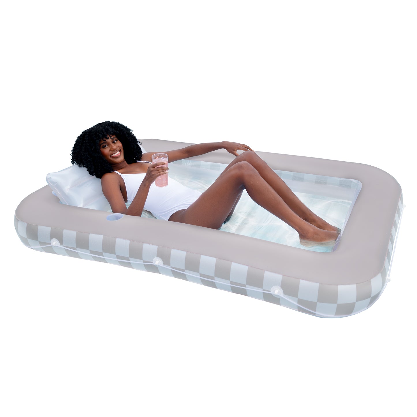 Personal Sunning Pool Float - Single 73 x 46" - Checkerboard