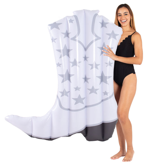Giant White Cowgirl Boot 54" Pool Float