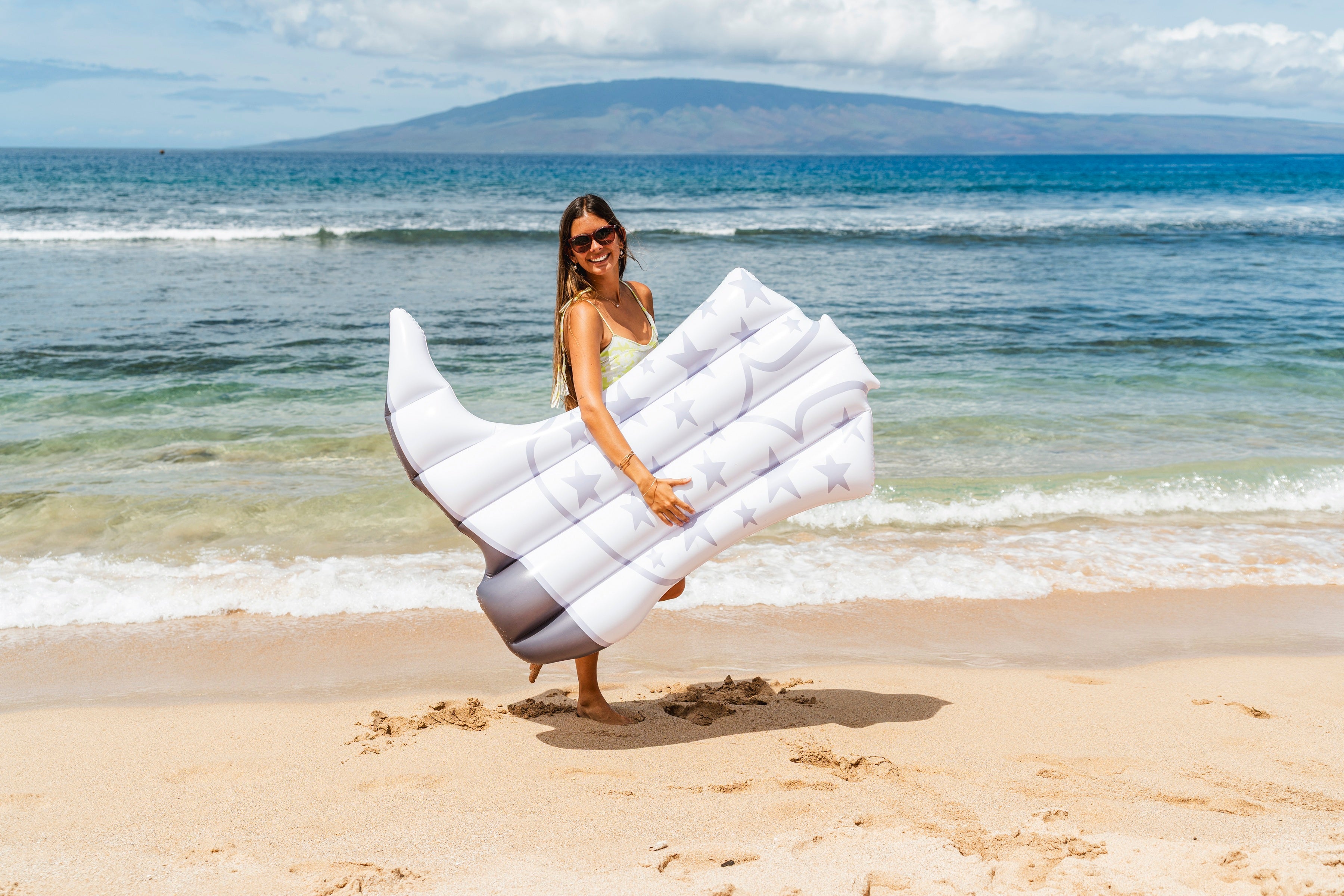 Giant White Cowgirl Boot 54" Pool Float