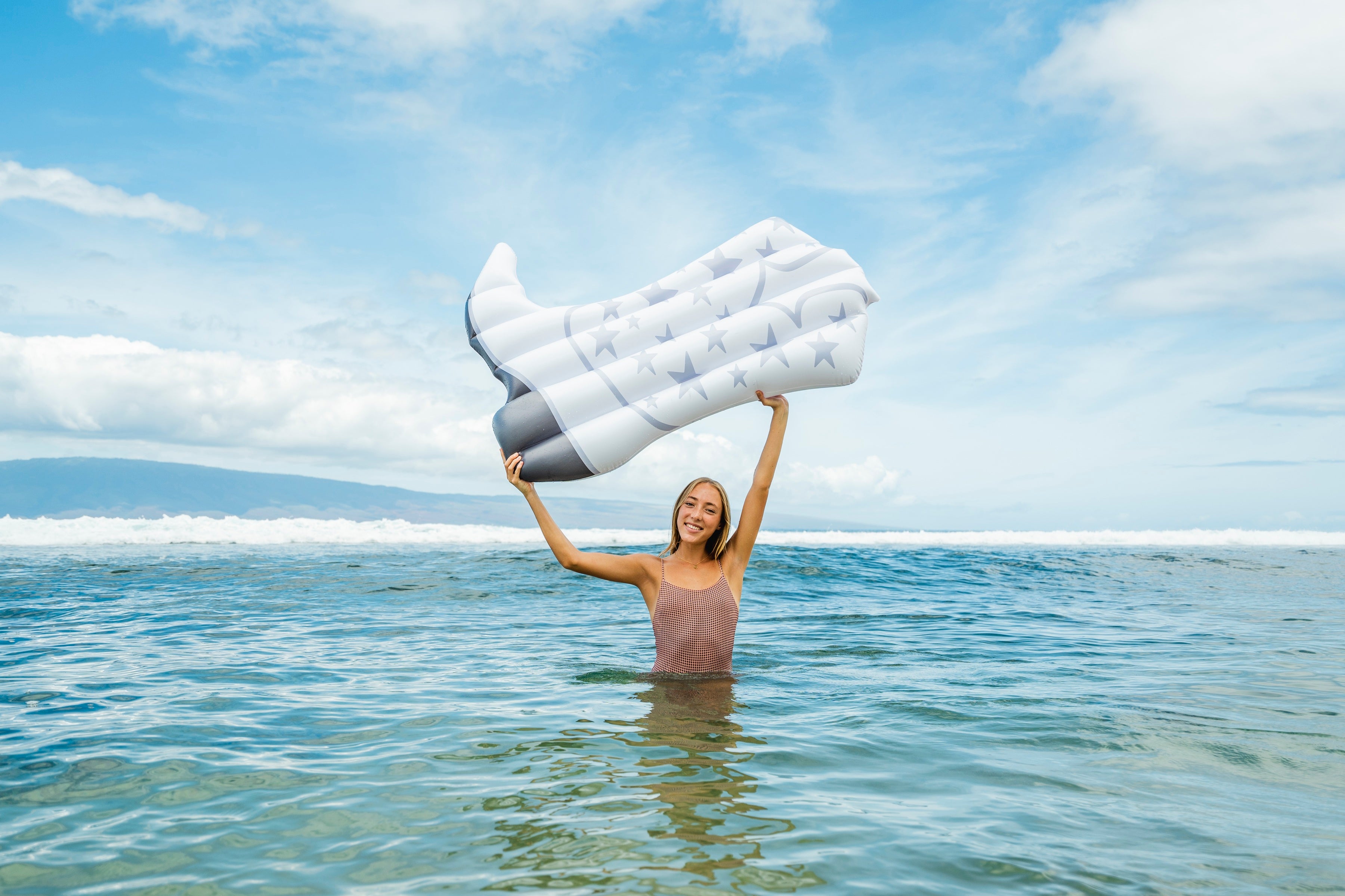 Giant White Cowgirl Boot 54" Pool Float