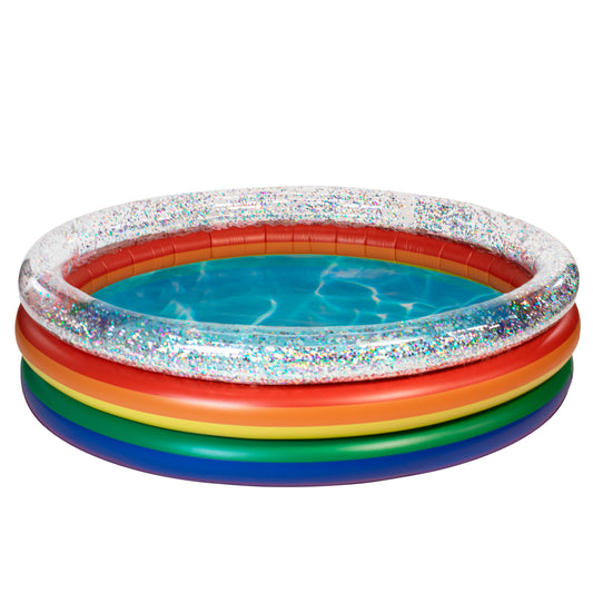 Inflatable Sunning Pool Classic Rainbow Glitter PoolCandy