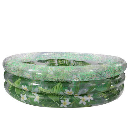 Palm & Plumeria Sunning Pool with Tropical Print