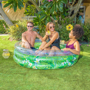 Palm & Plumeria Sunning Pool with Tropical Print