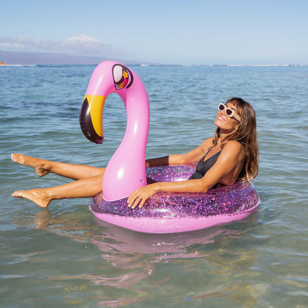 Glitter Inflatable Flamingo 40" Pool & Beach Tube
