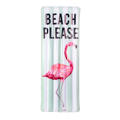 Poolcandy Inflatable Silver Deluxe Pool Raft 74" x 30" - Beach Please