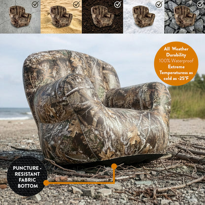 Inflatable Armchair featuring Realtree Edge Camo Design by Air Candy