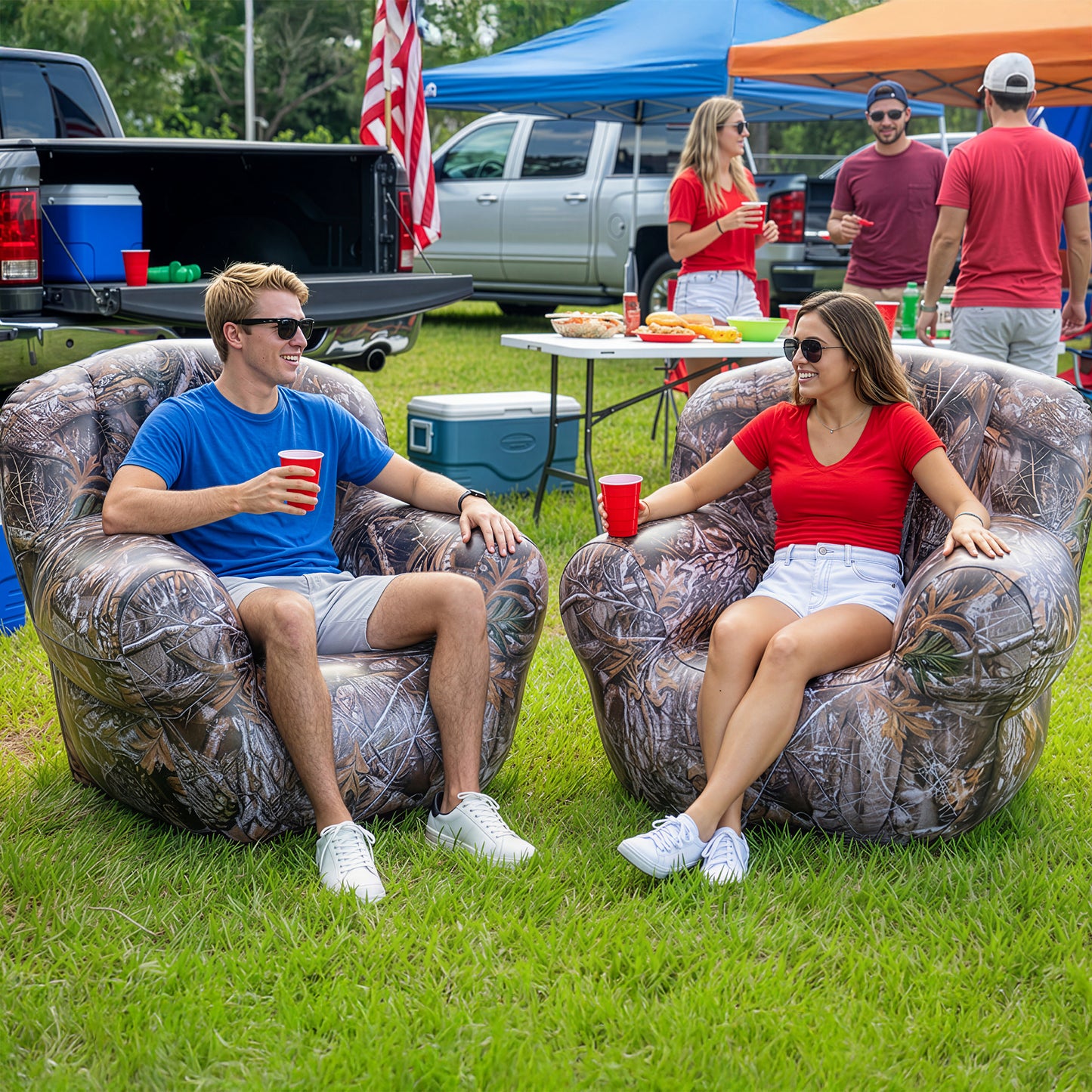 Inflatable Armchair featuring Realtree Edge Camo Design by Air Candy