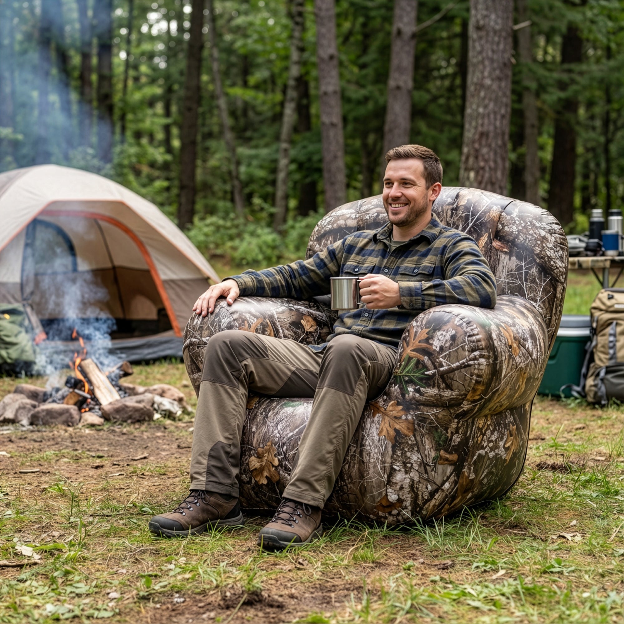 Inflatable Armchair featuring Realtree Edge Camo Design by Air