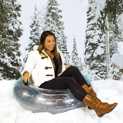 Inflatable Snow Tube Silver Glitter Large SnowCandy