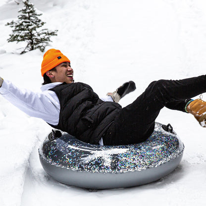 Inflatable Snow Tube Silver Glitter Large SnowCandy
