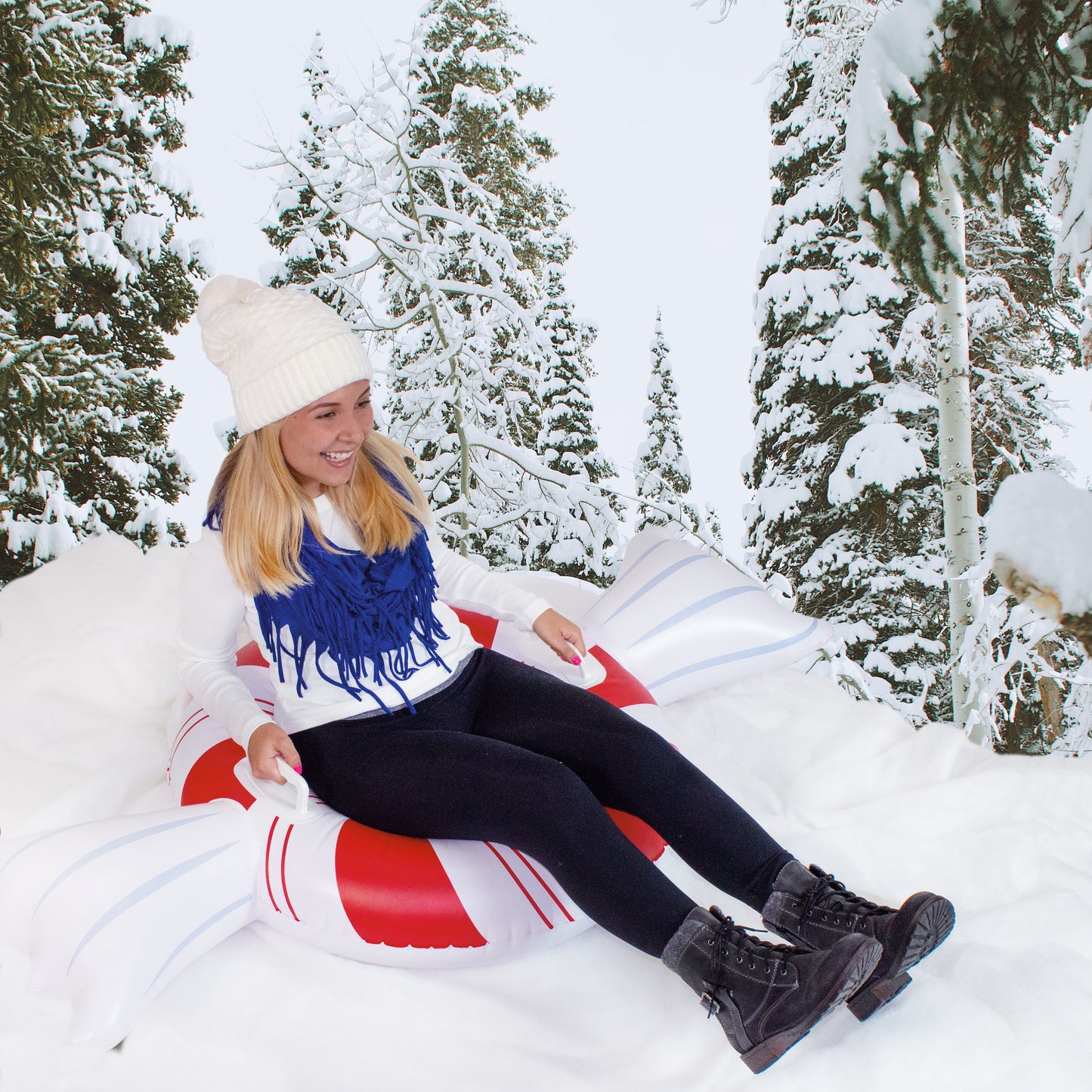 Peppermint Candy Inflatable Snow Sled 42 inch by SnowCandy