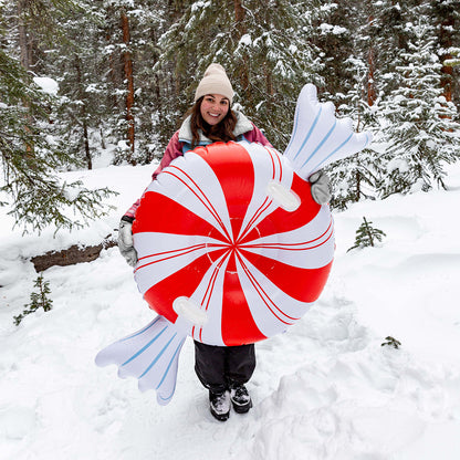 Peppermint Candy Inflatable Snow Sled 42 inch by SnowCandy