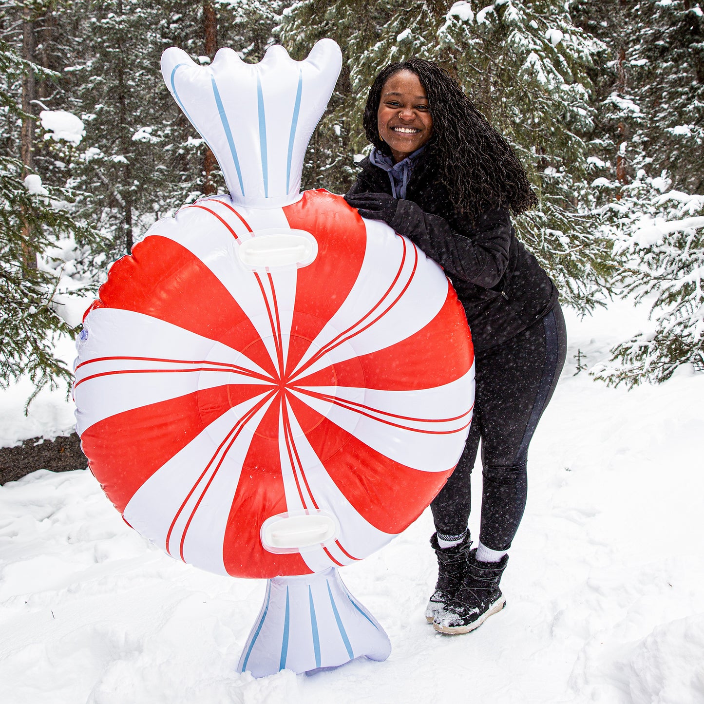 Peppermint Candy Inflatable Snow Sled 42 inch by SnowCandy