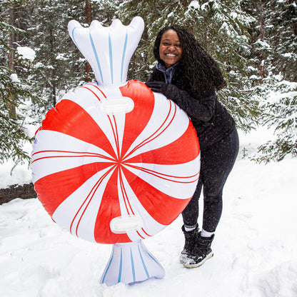 Peppermint Candy Inflatable Snow Sled 42 inch by SnowCandy