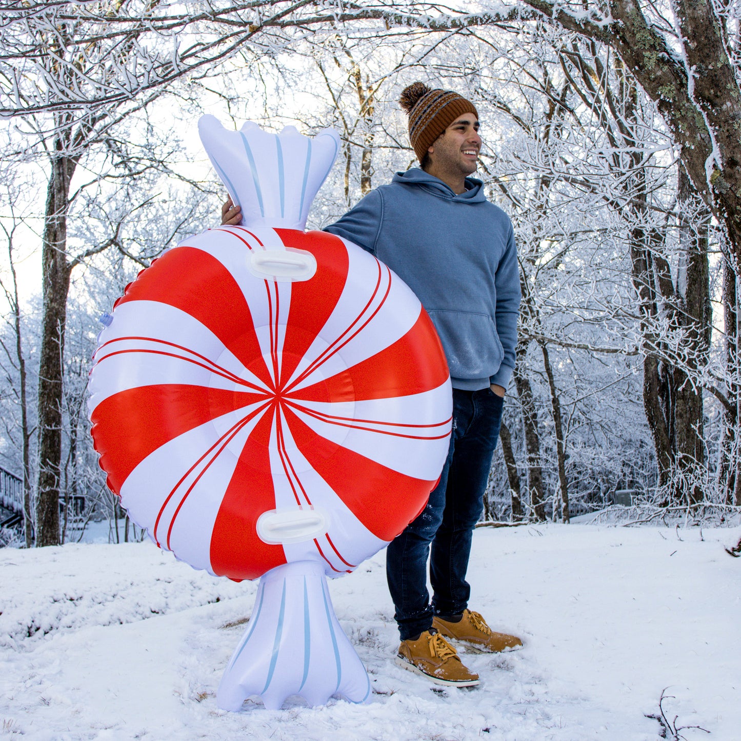 Peppermint Candy Inflatable Snow Sled 42 inch by SnowCandy