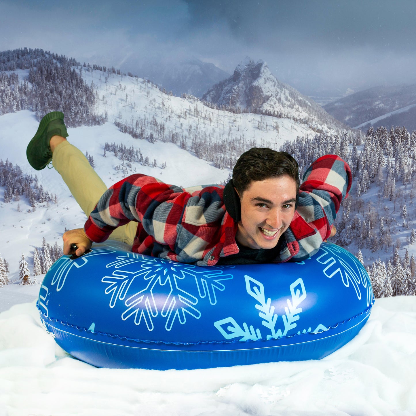 Inflatable Snow Tube Blue Pro Edition Large SnowCandy