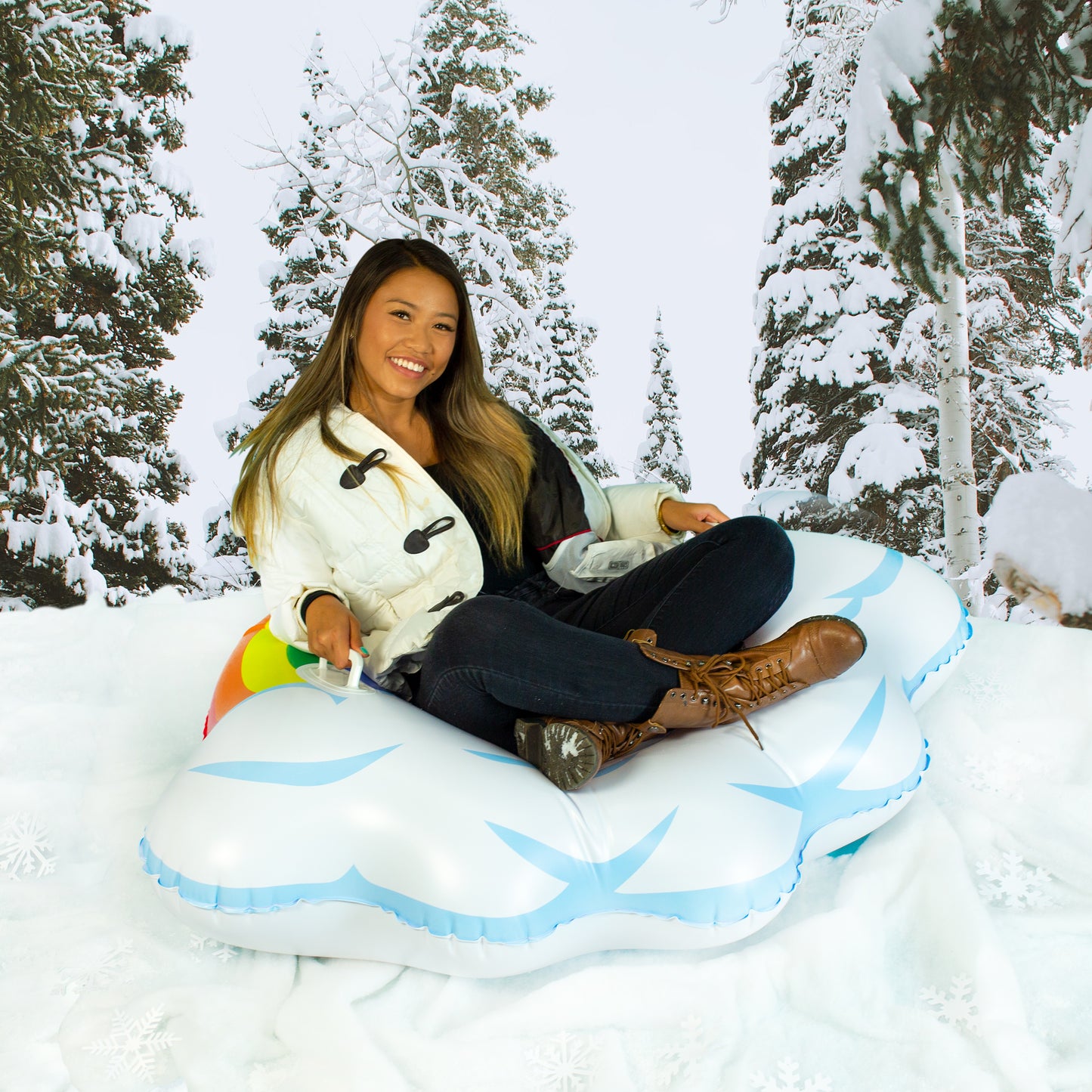SnowCandy Arctic Rainbow Inflatable Snow Tube
