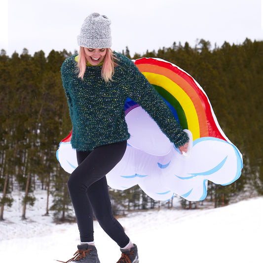 SnowCandy Arctic Rainbow Inflatable Snow Tube