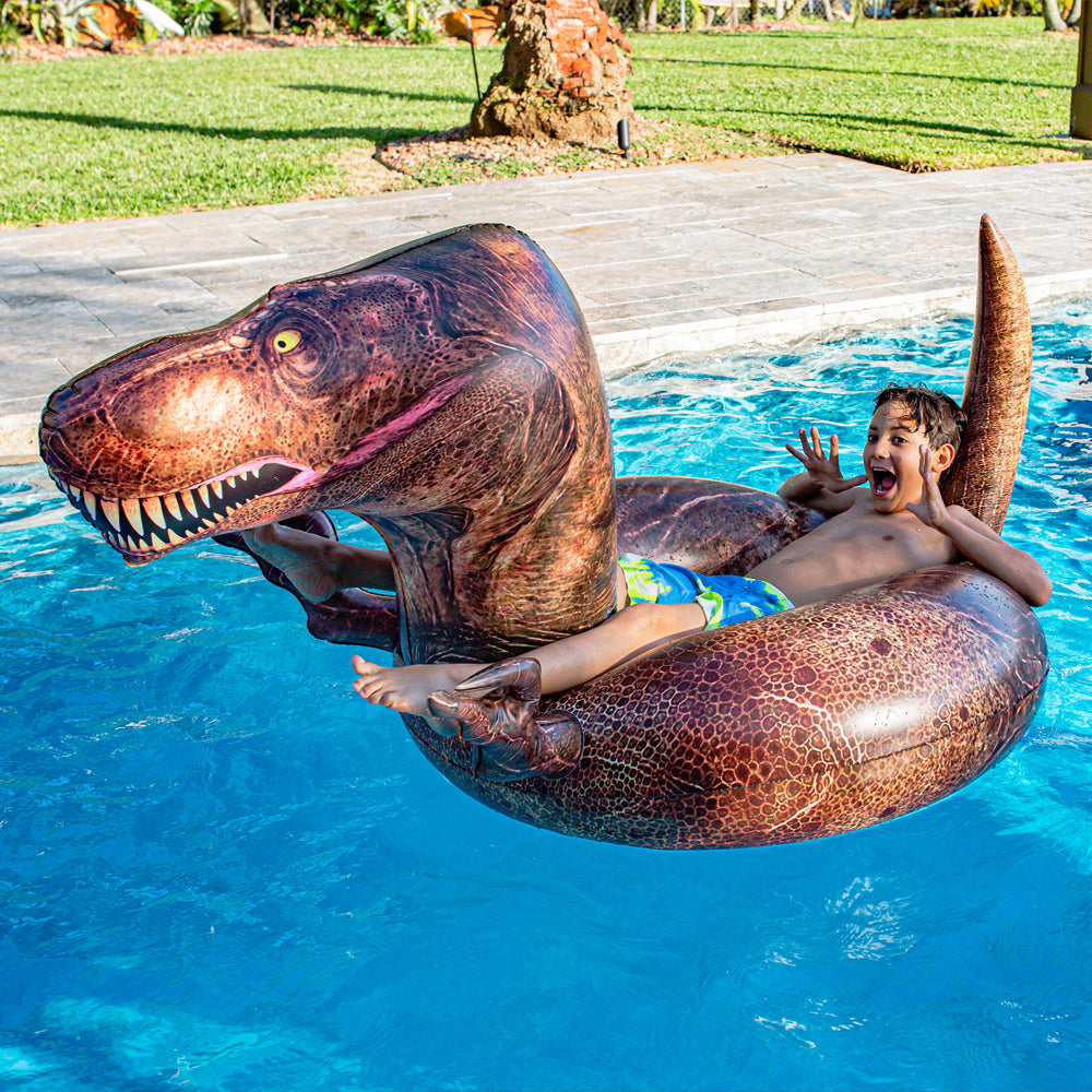 Dinosaur Pool Rider PoolCandy T-Rex Dinosaur Pool Float – Jumbo 48” RealPrint® Edition – T